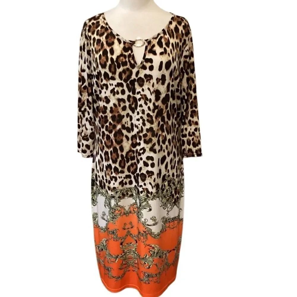 Mlle Gabrielle Leopard Print Dress XL